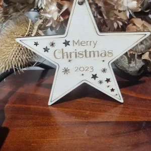 Engraved Wooden Star