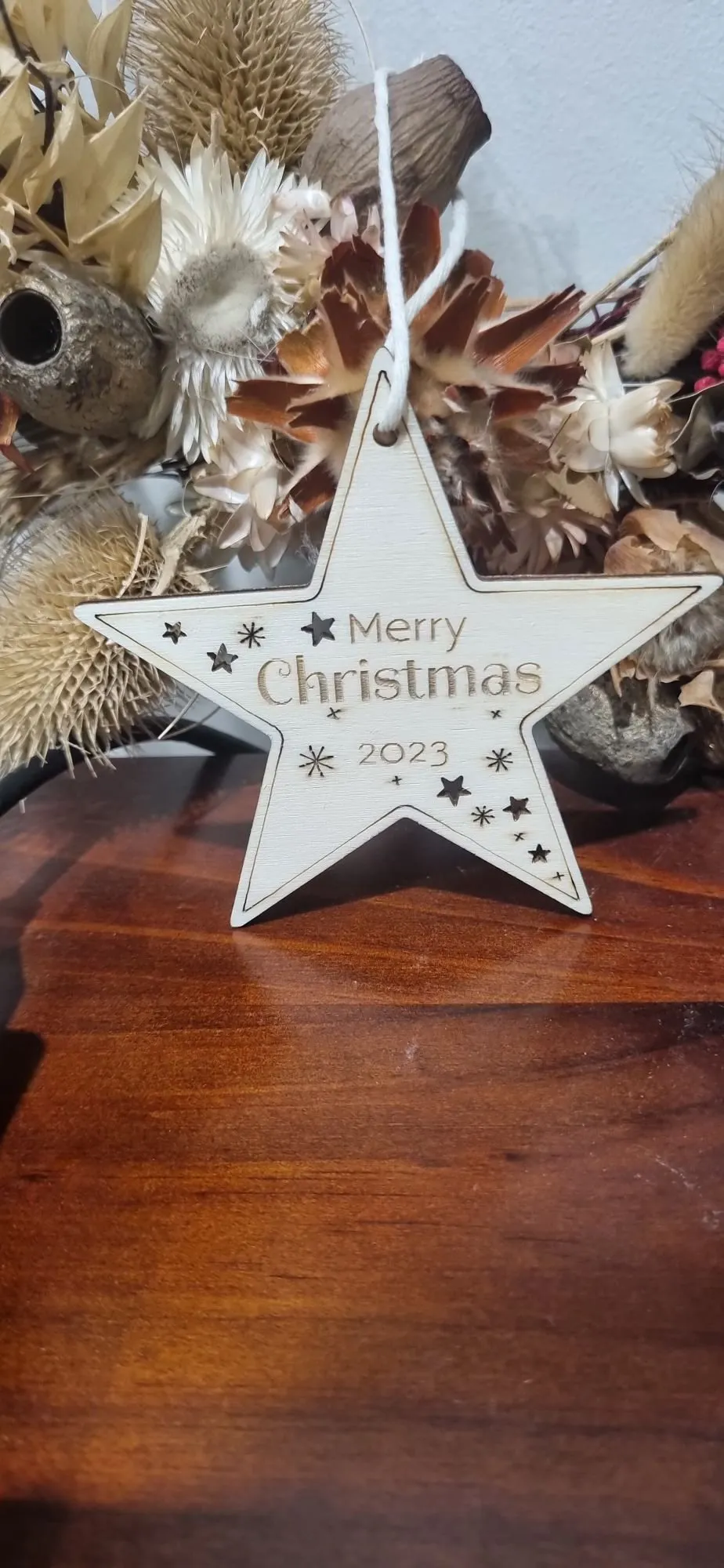 Engraved Wooden Star