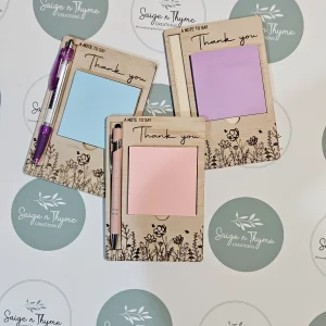 Floral Engraved Sticky Note Holder